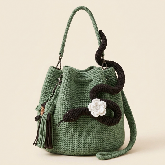 Handmade Crochet Fantasy Bag - Green